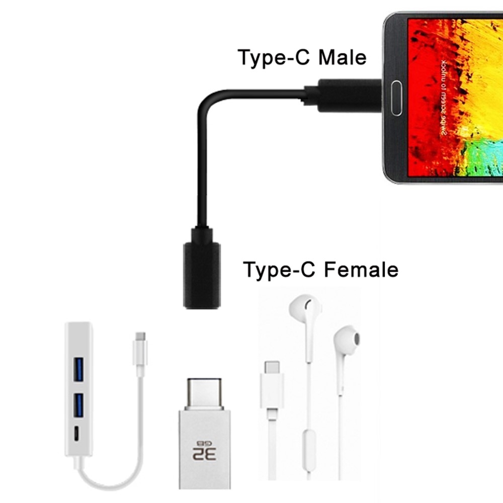 (50cm) USB C auf USB C Kabel Verlängerungskabel - Schwarz