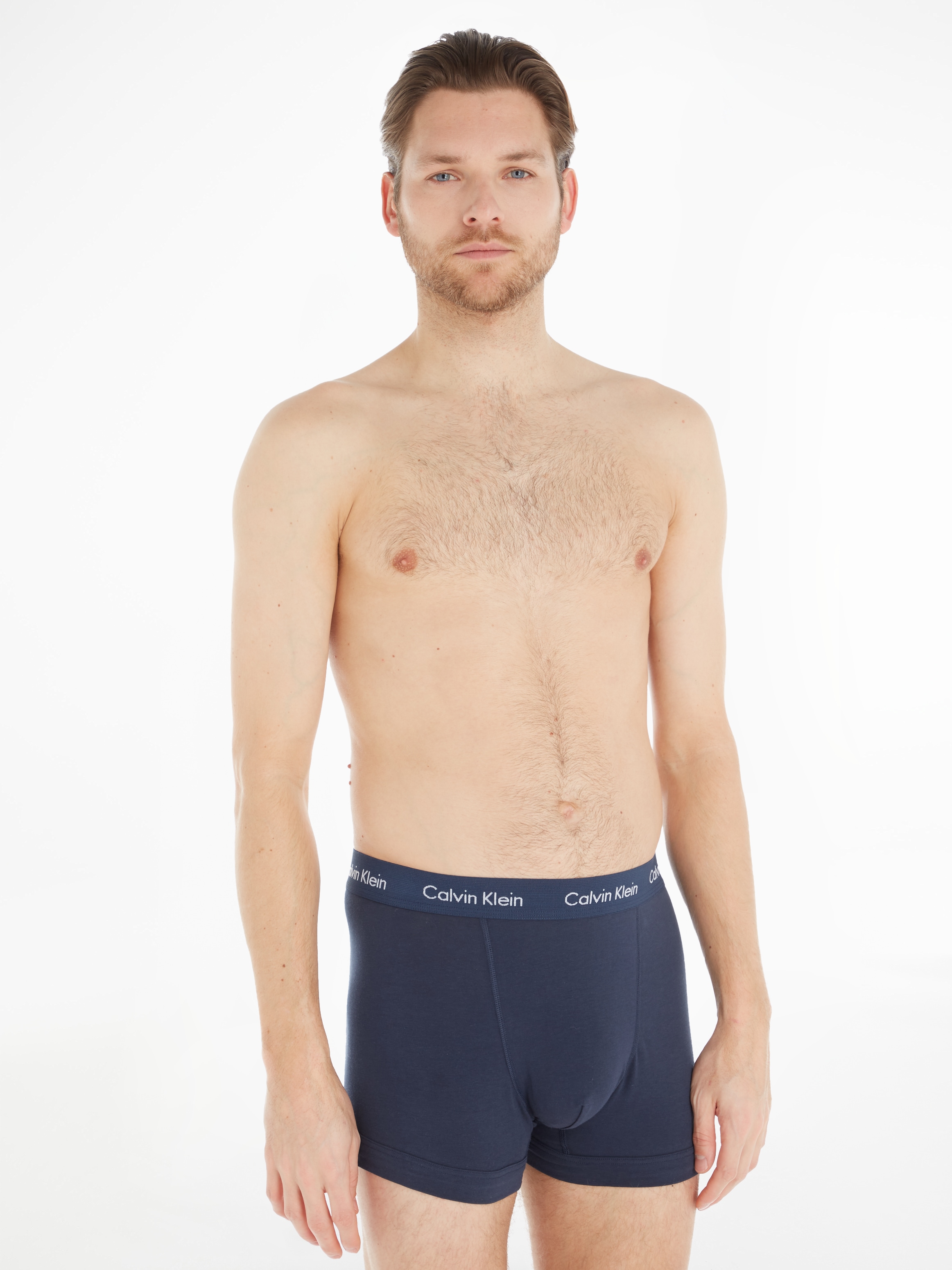 Calvin Klein Underwear Trunk »CK TRUNK 3 PACK«, 3 Stk. in blautönen mit Logo-Elastikbund