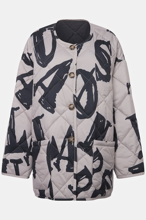 Wende-Steppjacke, Rundhals, je 2 Taschen, Langarm