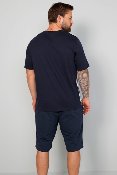 John F. Gee T-Shirt, Halbarm, Ringel/Print, bis 72/74