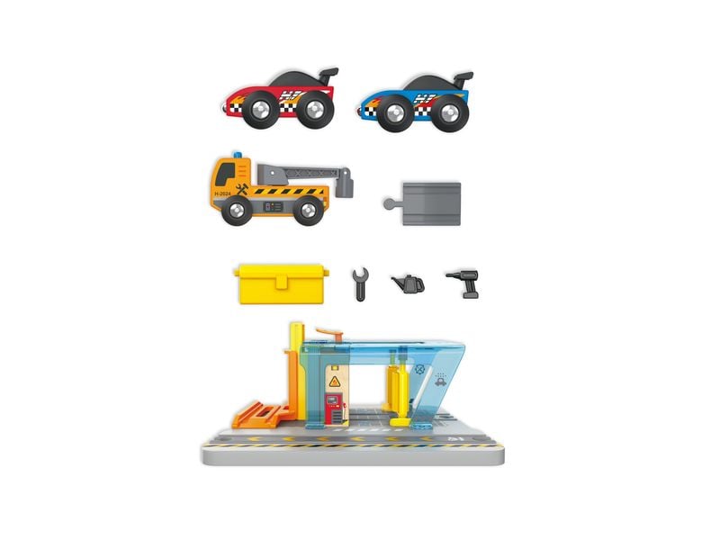 Hape Reparatur- und Waschstation Perfekt für kleine Auto-Fans
