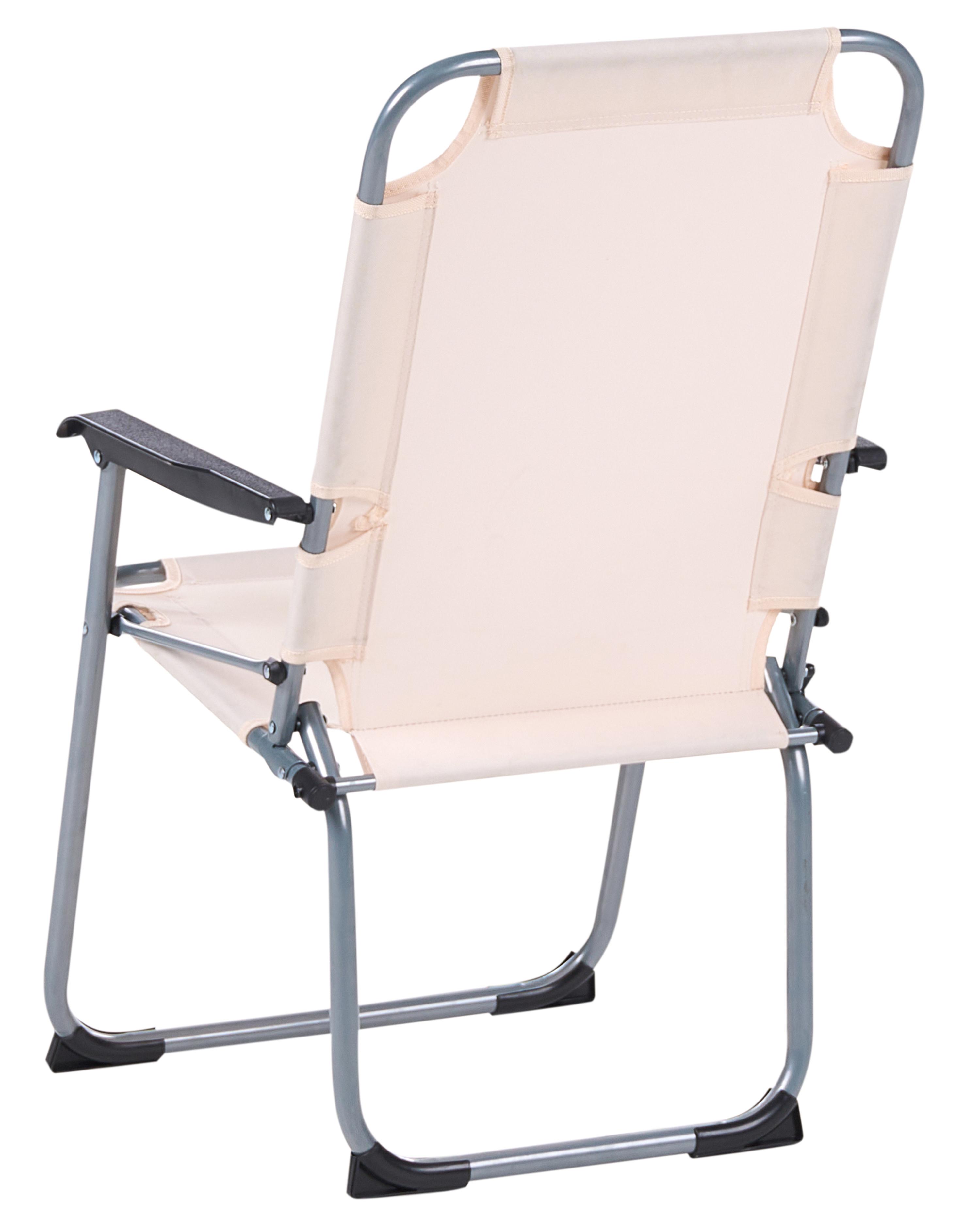 Set van 4 tuinstoelen GALATSI inklapbaar Metaal Beige
