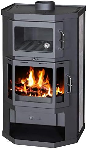 Kaminofen mit Backfach+Herdplatte Victoria Taro F schwarz – 9,53 kW
