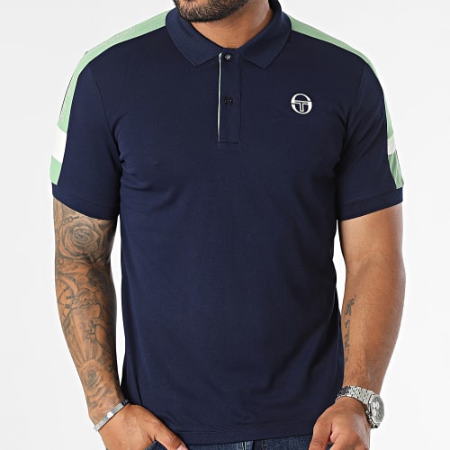 Polo Manches Courtes A Bandes Cross 40317 Bleu Marine