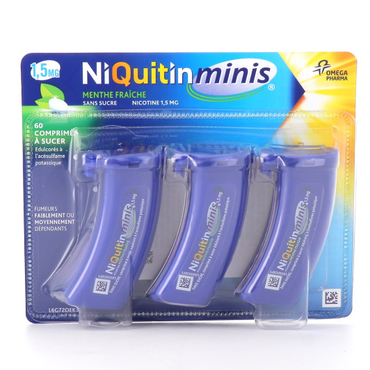 Niquitin Minis 1,5 mg Sans sucre - Menthe fraîche
