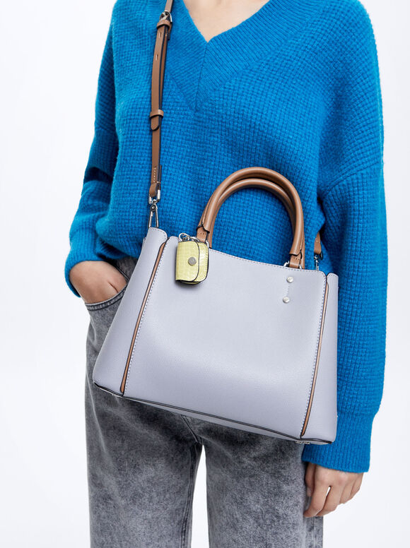 Bolsa de compras com pingente removível - Azul