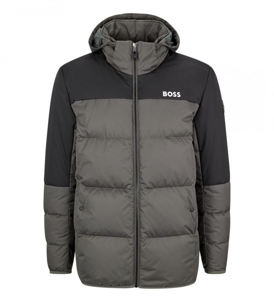 Jaqueta BOSS Plumn Logo Cinza