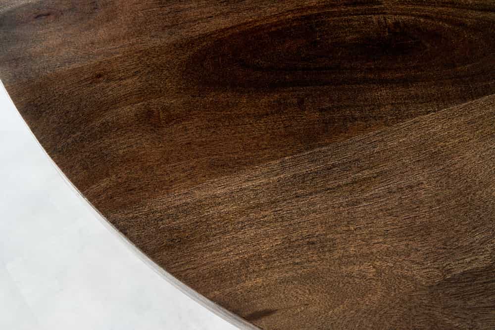 Massiver Esstisch IRON CRAFT 120cm taupe braun rund Mangoholz