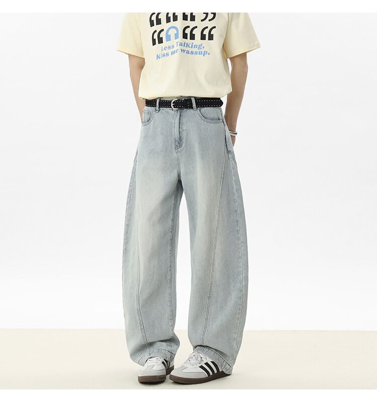 Priam - Mid Rise Washed Wide Leg Jeans