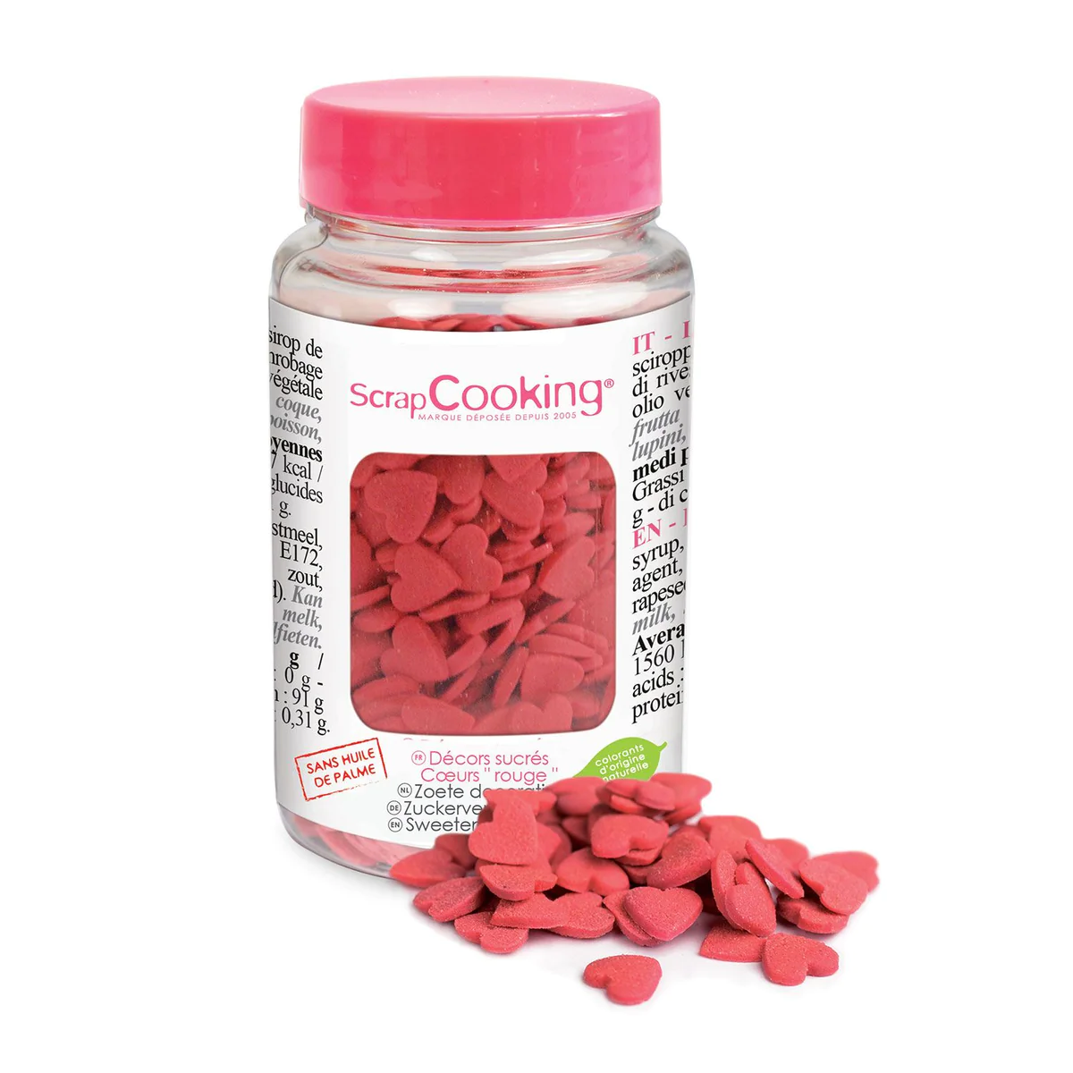 Décors sucrés cœurs rouges 55 g Scrapcooking