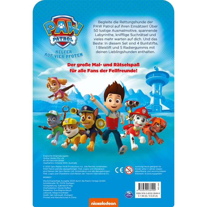 PAW Patrol - Mein großer Mal- und Rätselspaß - mit 5 Stiften und 5 Radiergummis