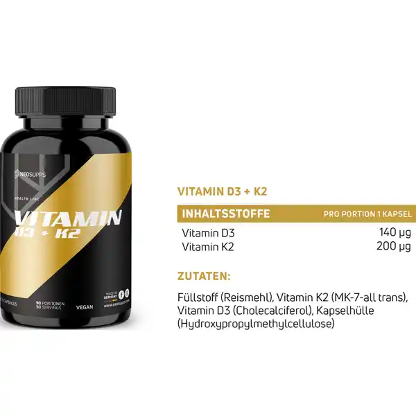 Vitamin D3 + K2 Kapseln