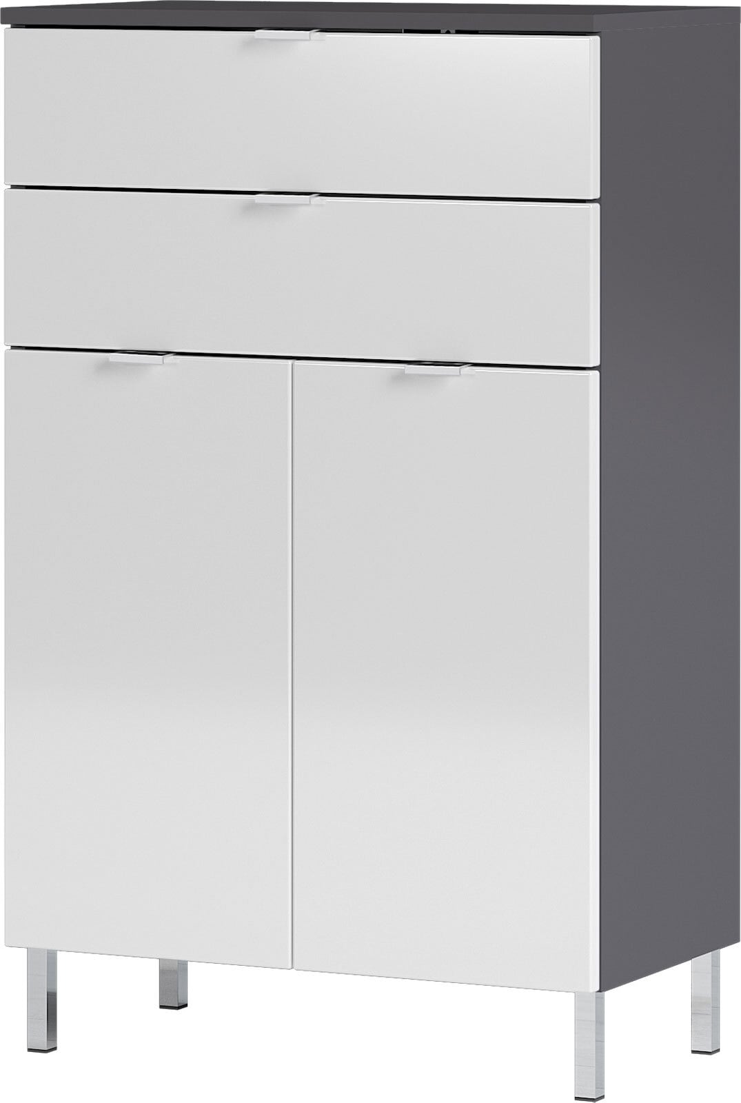 Kommode FEY 60 x 97 cm Graphit/ Weiß