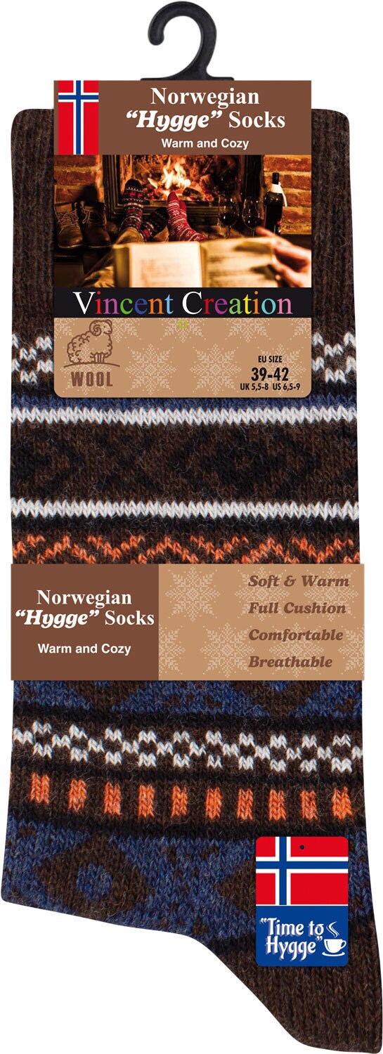 Vincent Creation® 3 Paar Bunte Norwegersocken Hygge Socken