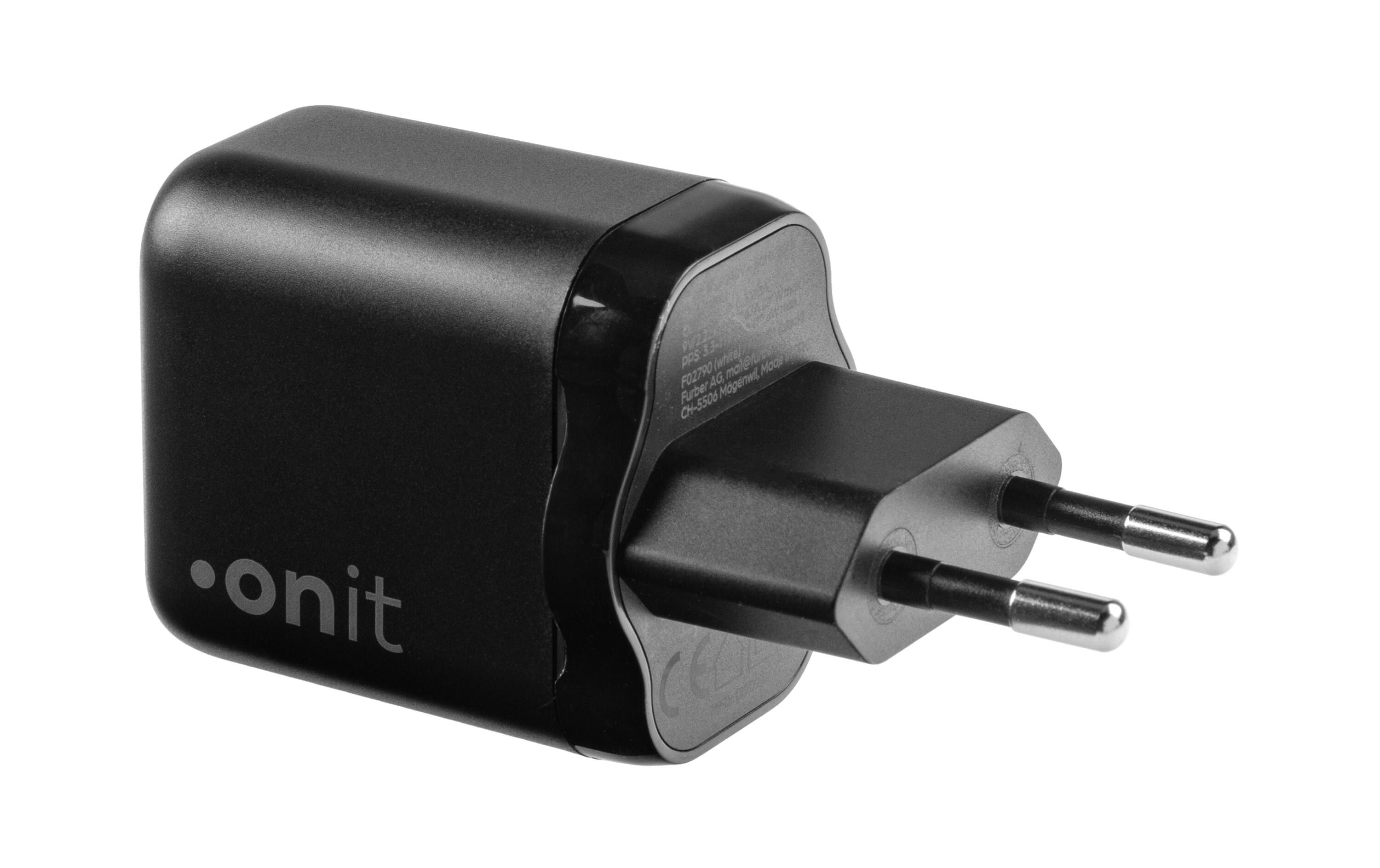 USB-Wandladegerät Single 1C 20 W GaN SchwarzLadeadapter mit einem USB-C-Port