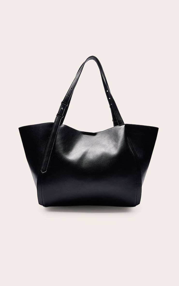 Noir Sac Cabas En Synthétiquecuir À Clous Dorés Et Bandoulière Ajustable