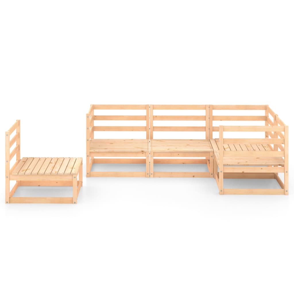 Salon de jardin meuble d'extérieur ensemble de mobilier 5 pièces bois de pin massif