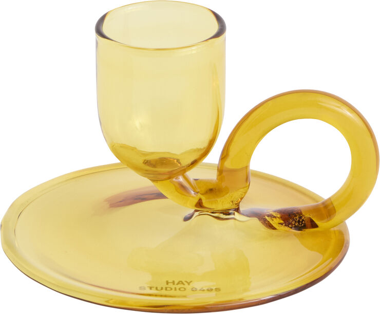 Hay Tiny Candleholder-Curved-Yellow