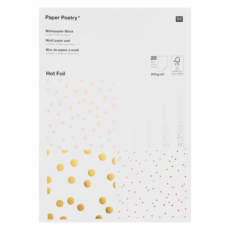 Motivpapier Block, Hot Foil