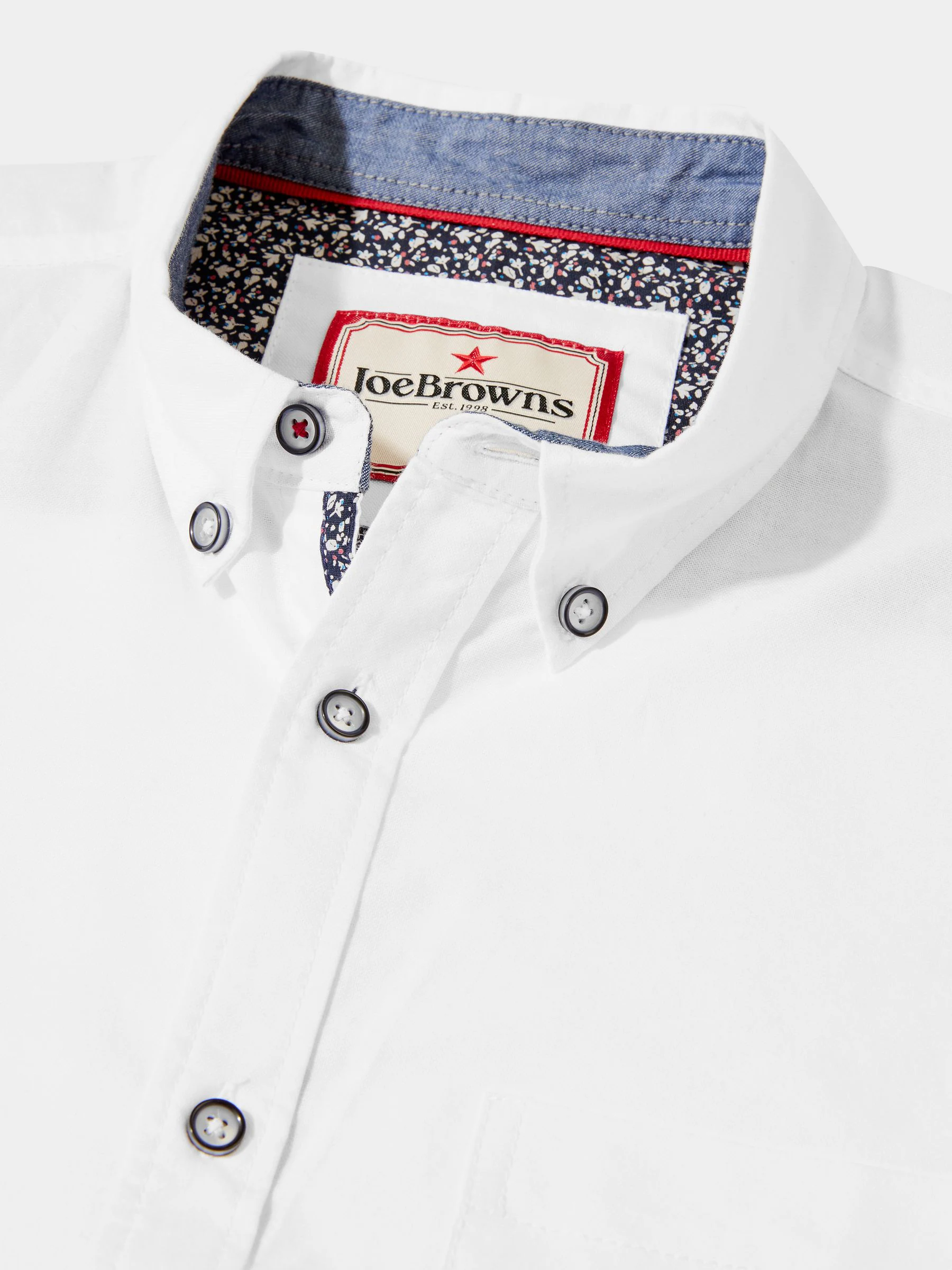 Joe Browns 100% katoenen klassiek Oxford-overhemd met knoopsluiting en bloemenmotieven