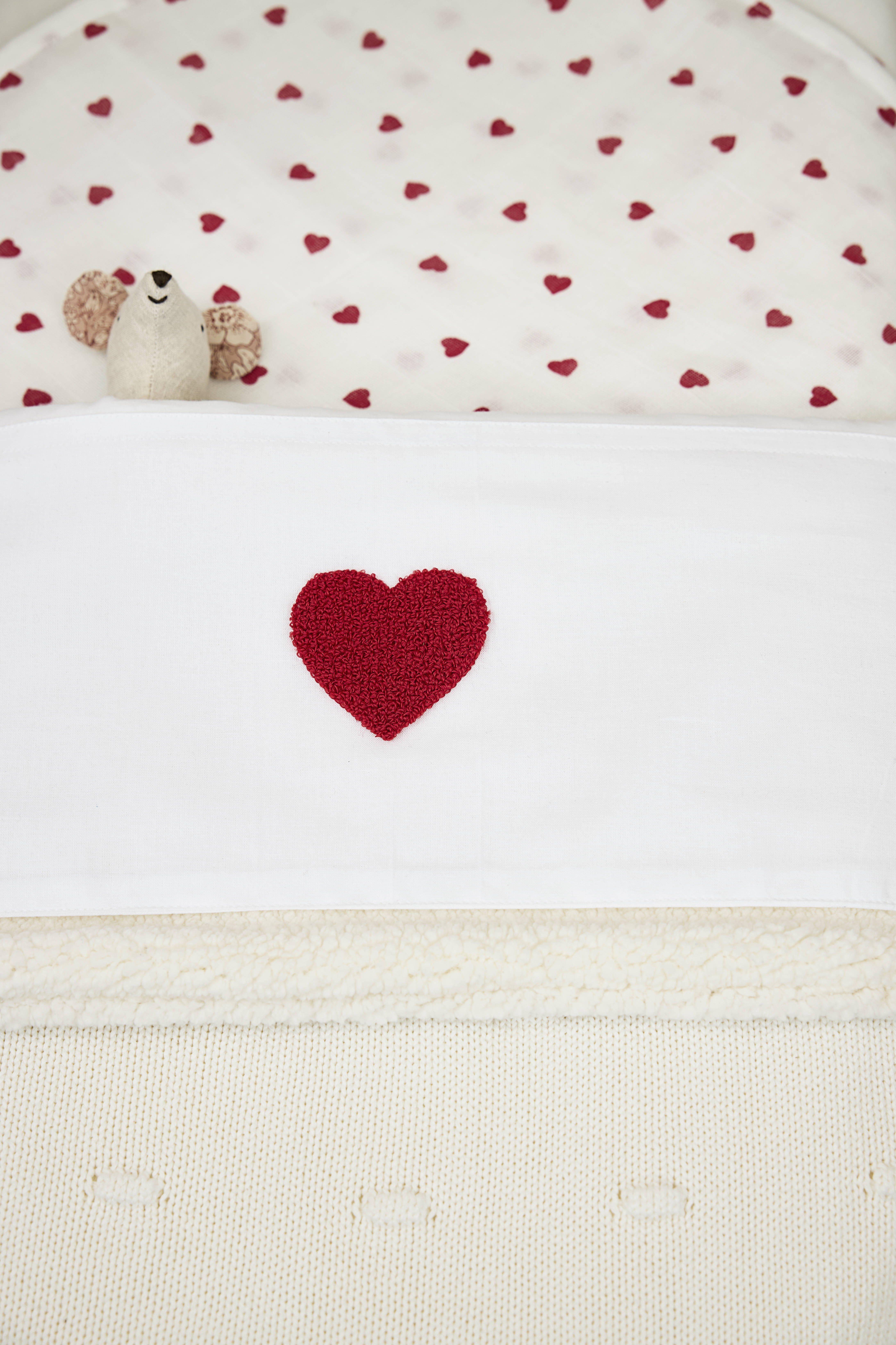 Meyco ledikantlaken Sweet Heart wit/rood