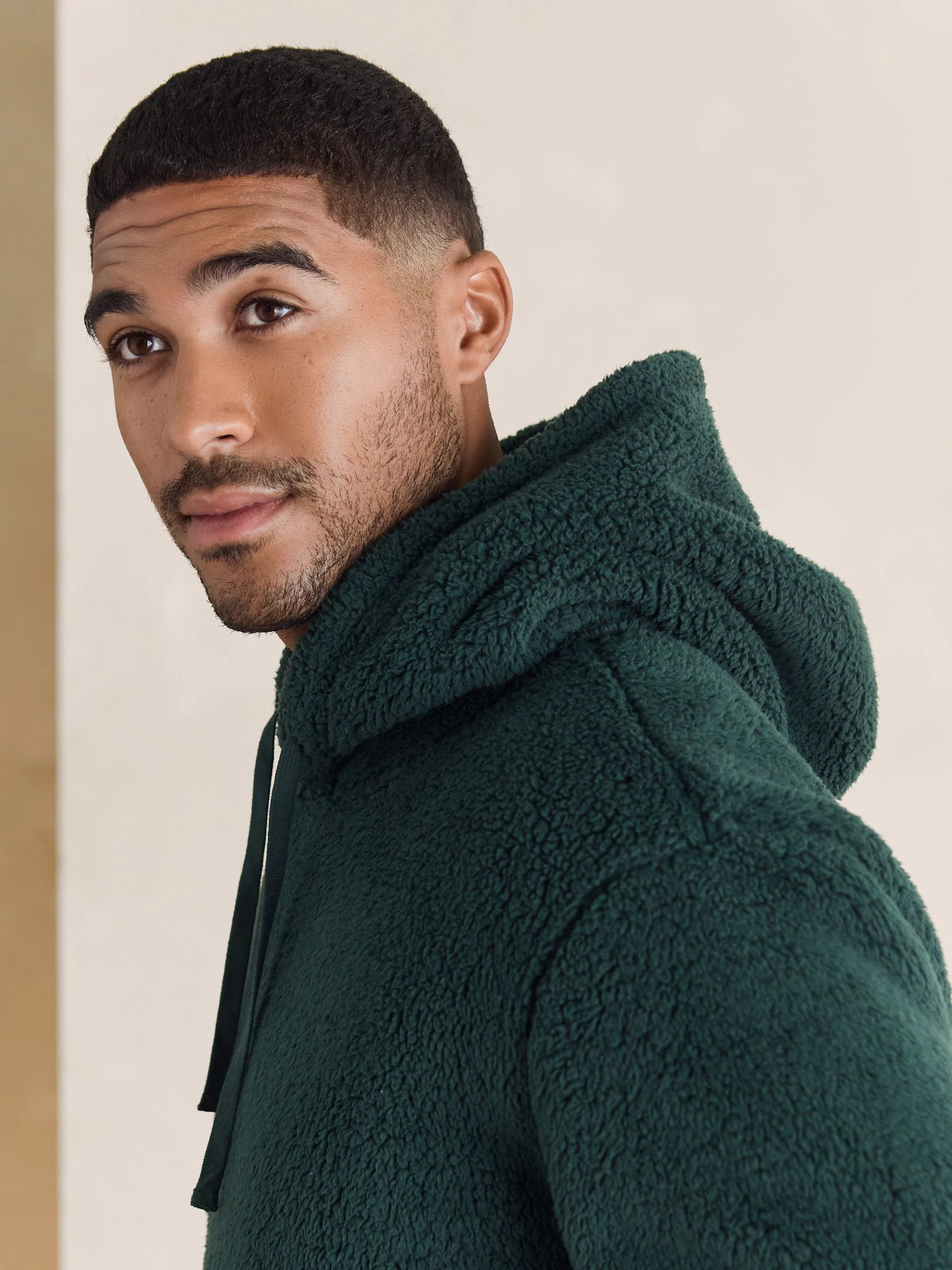 Groen - Pullover hoodie van borg