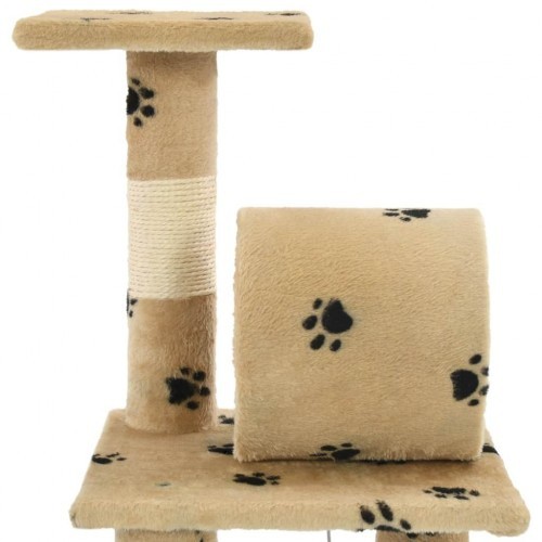 Arranhador para Gatos vidaXL, Bege, com Estampa de Patinhas