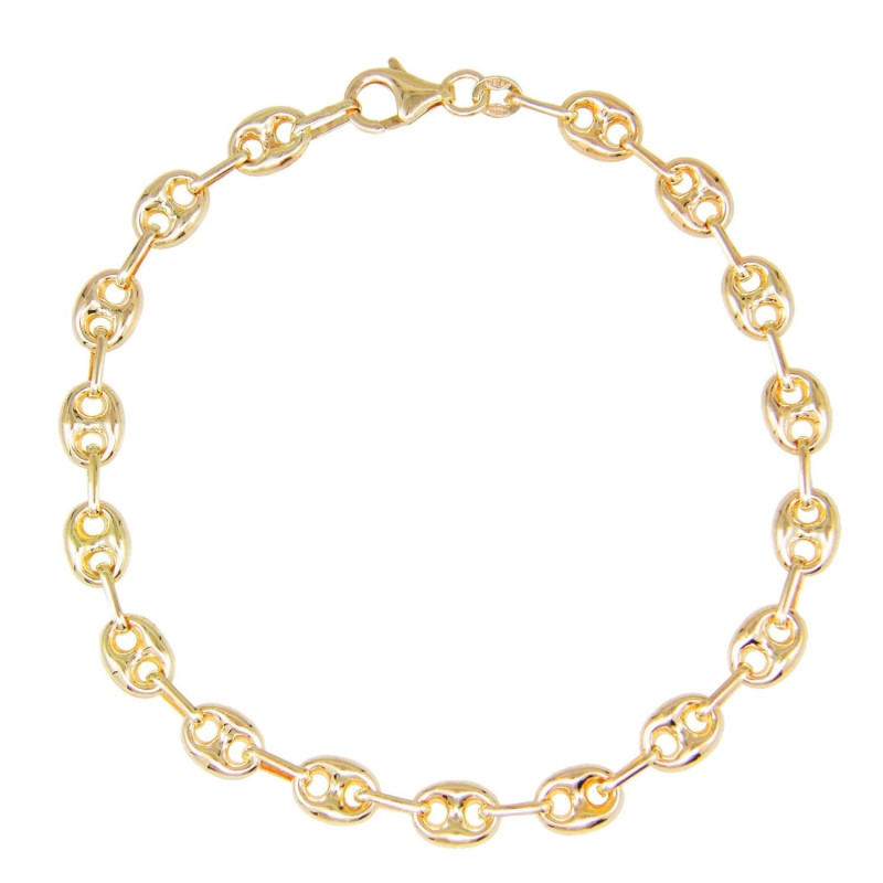 Bracelet Homme ou Femme Or Jaune - Maille Grain de Café