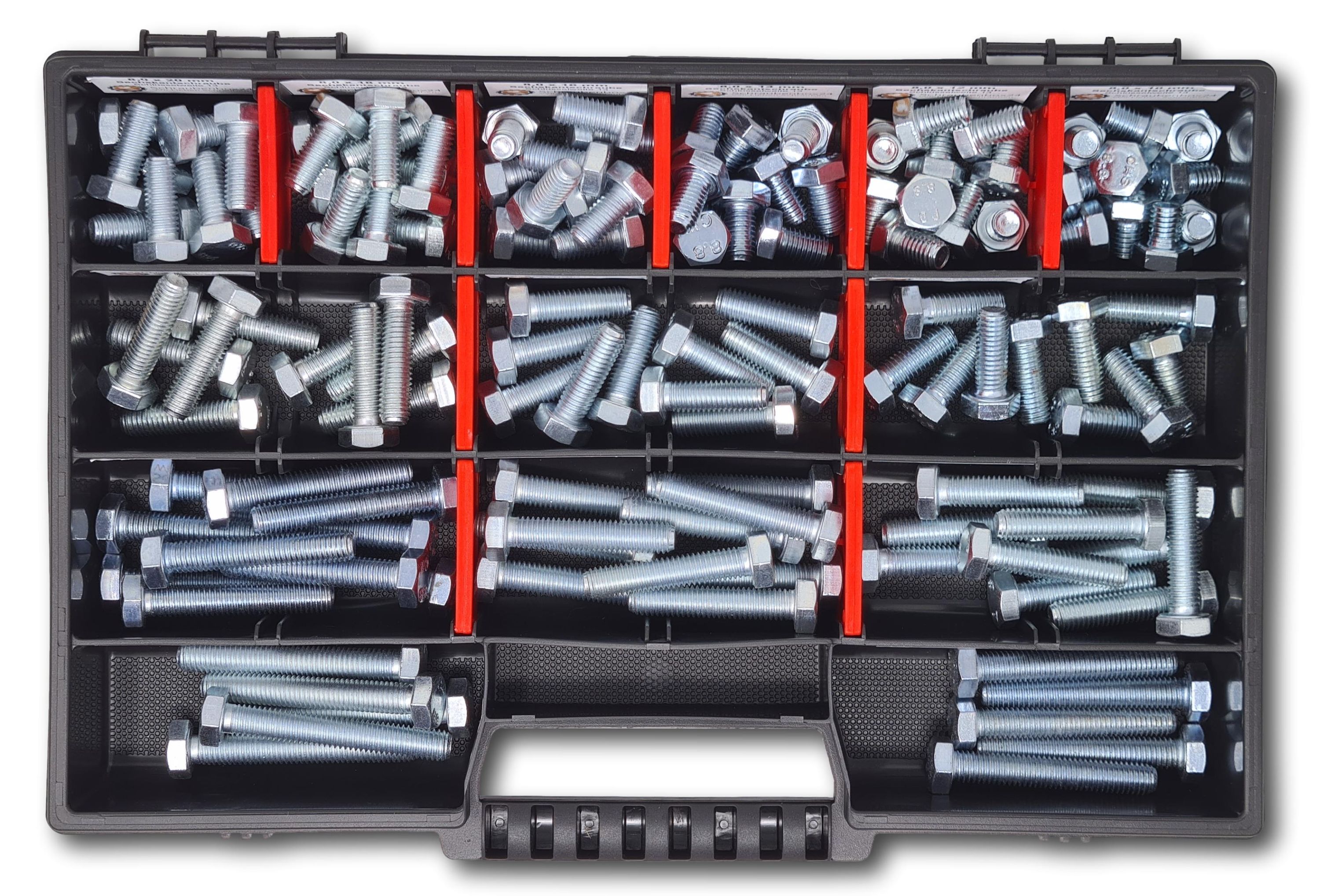 Sechskantschrauben Sortiment M8 // 10mm-55mm 130 tlg. Schraubenbox DIN 933 Vollgewindeschrauben Maschinenschrauben Gewindeschrauben Sechskantschrauben