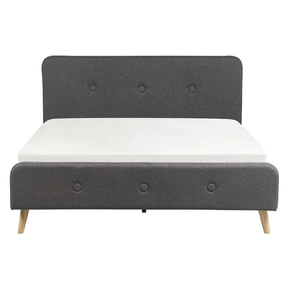 RENNES - Tweepersoonsbed - Grijs - 160 x 200 cm - Polyester