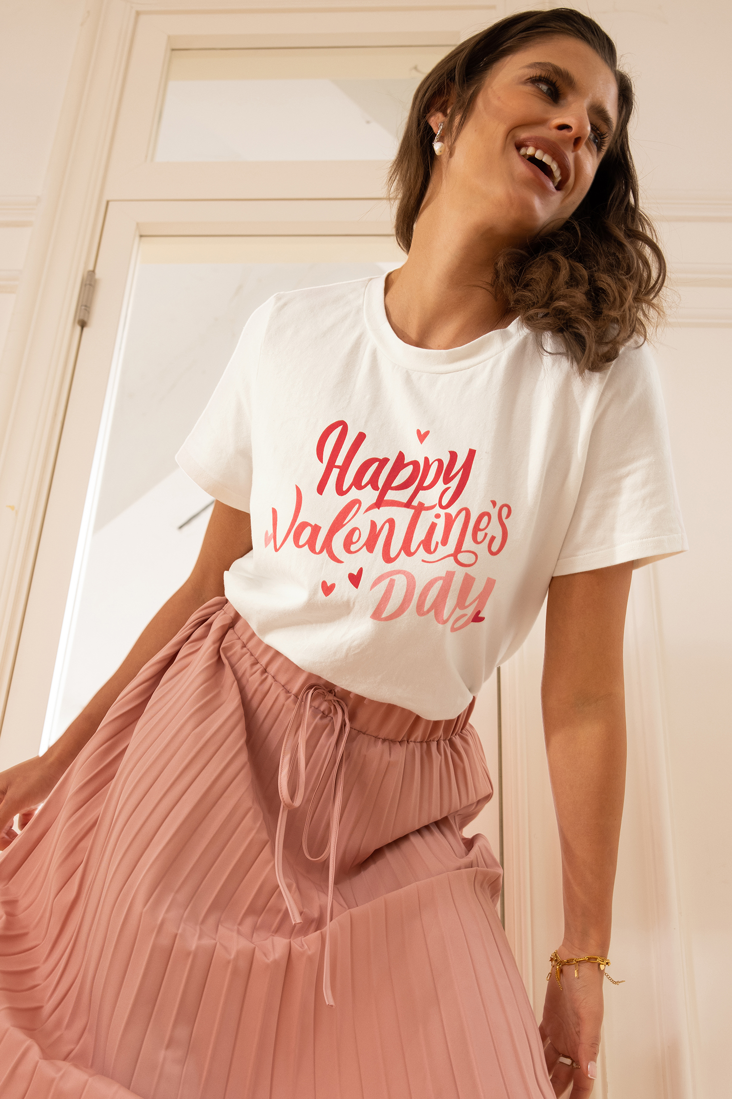 T-shirt à graphique de la Saint-Valentin blanc