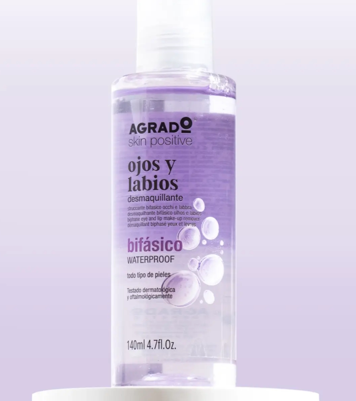Agrado - Removedor de maquiagem bifásico para olhos e lábios waterproof  - Todos os tipos de pele