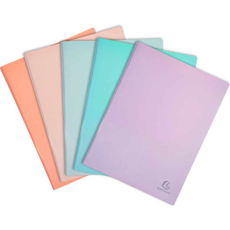 Protège-documents Aquarel Exacompta polypropylène A4 30 pochettes - 60 vues couleurs assorties