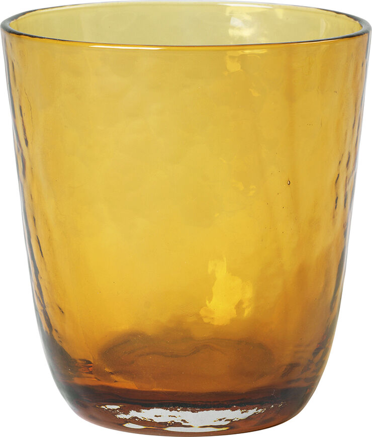 Broste Copenhagen DRIKKEGLAS 'HAMMERED' Gul