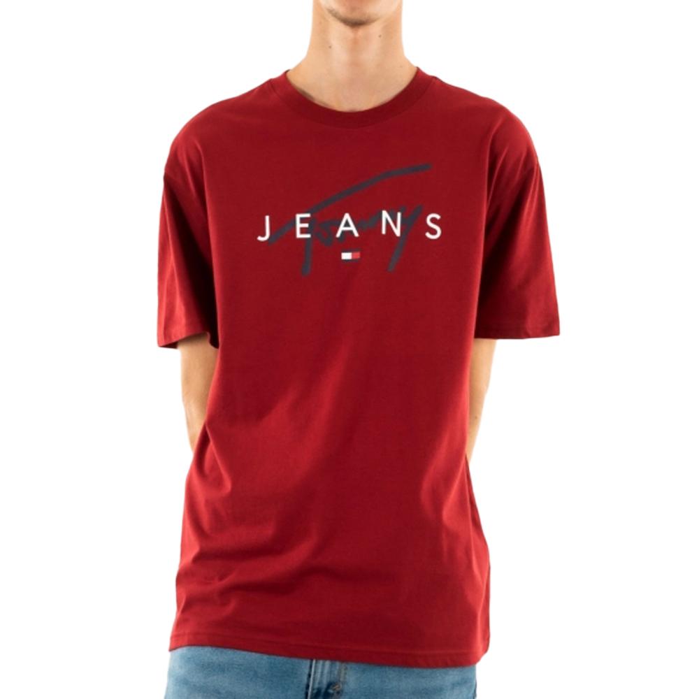 Tommy Hilfiger T-shirt Rouge Homme Tommy Hilfiger Reg Signature