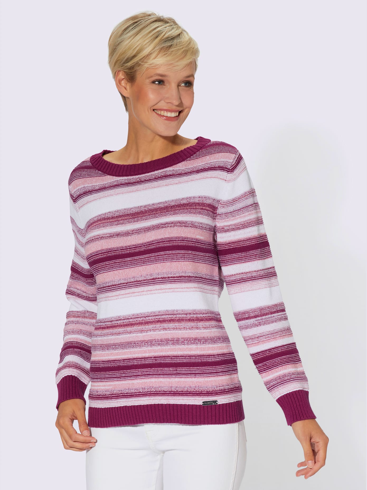 Pull à rayures pur coton
