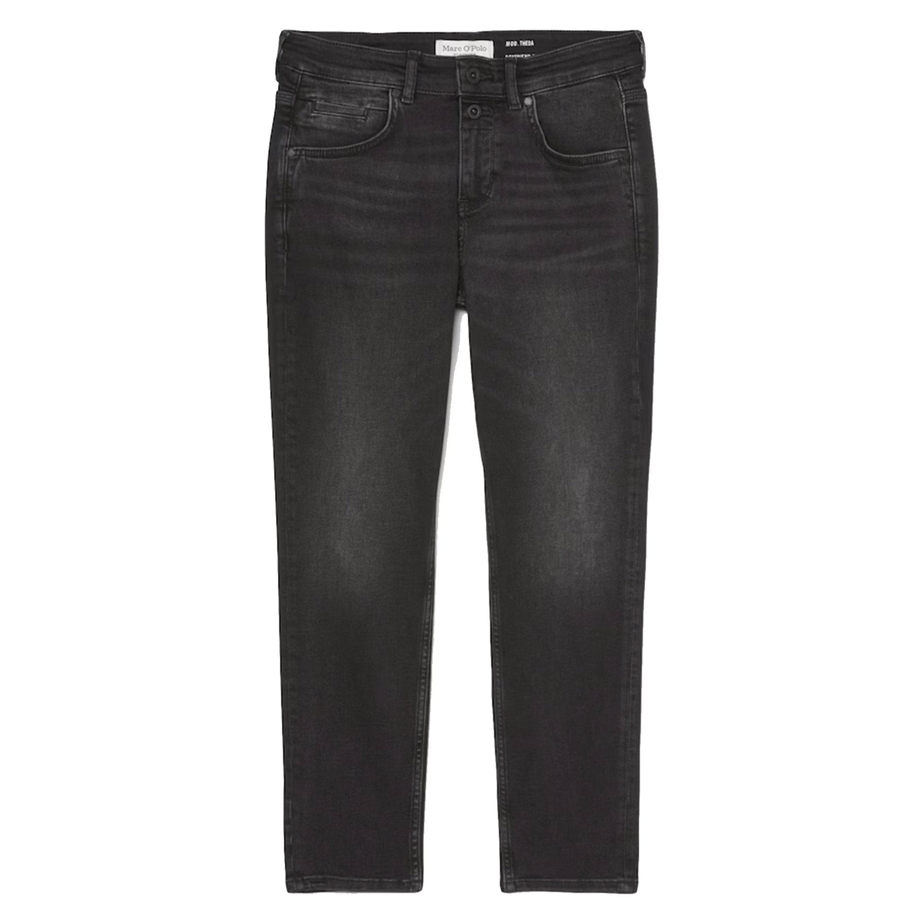 Jean boyfriend délavé en coton bio mélangé | Noir