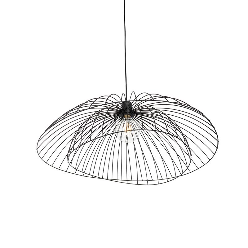 Design hanglamp zwart met dubbele kap 66cm - Pua