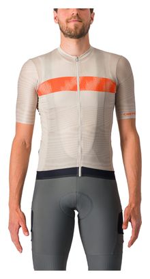 Maillot Manches Courtes Castelli Unlimited Endurance Beige/Orange