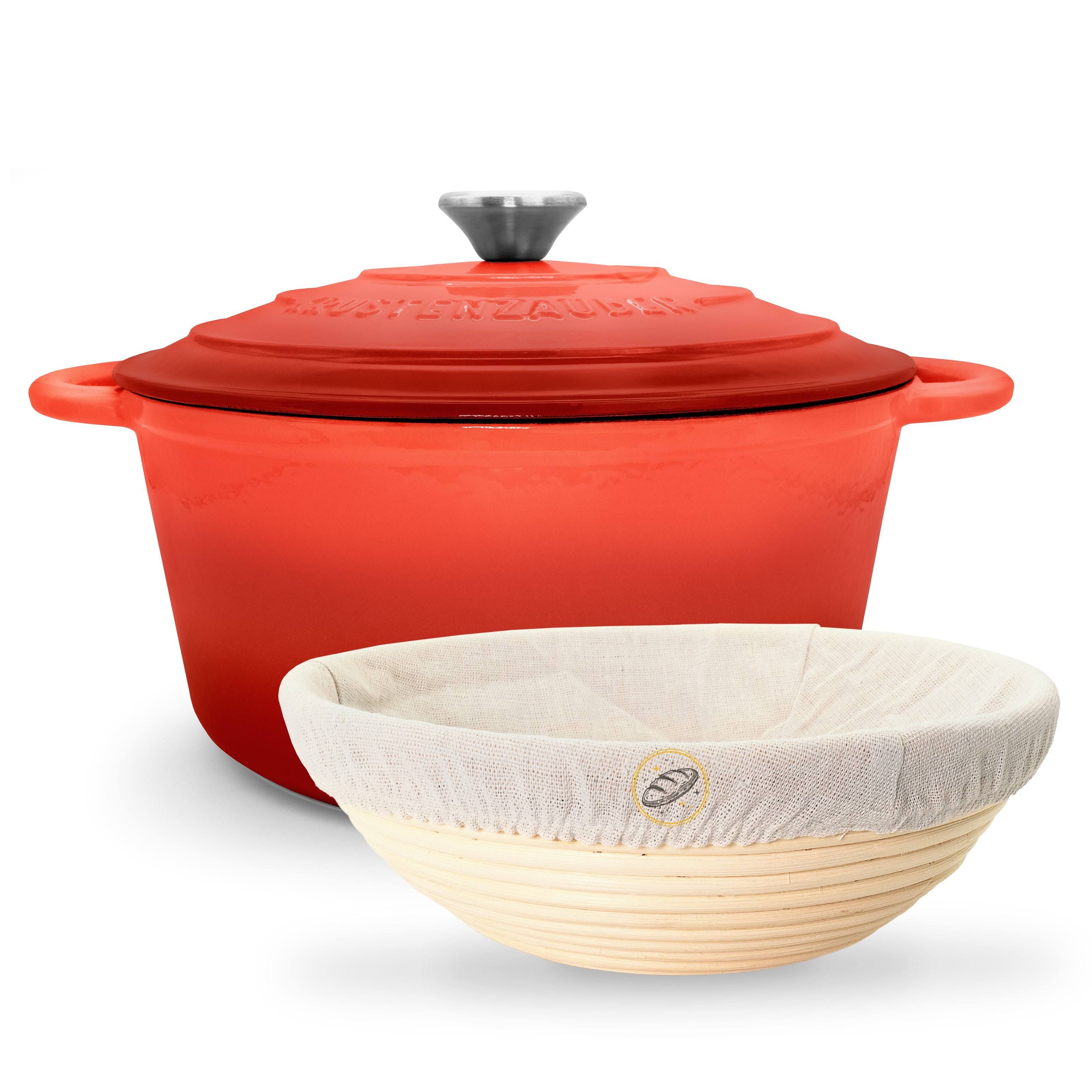 Krustenzauber Gusseisen Emaille Brotbacktopf Ø 26cm Rot