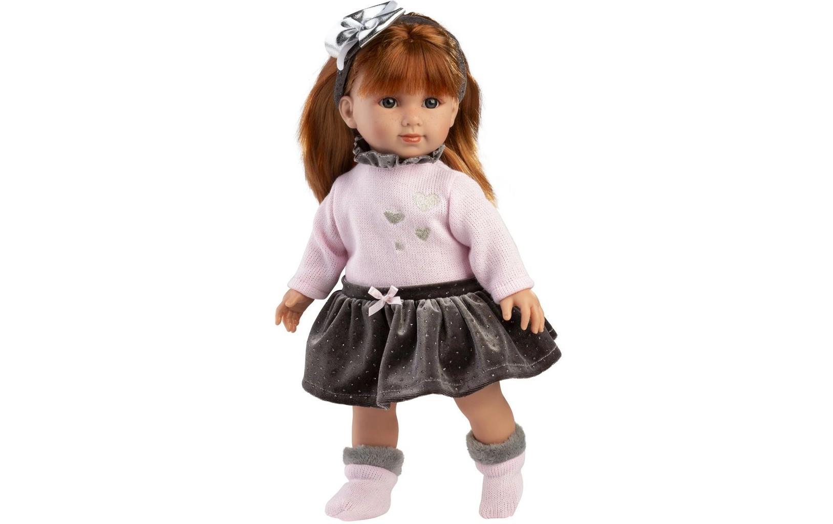 Puppe Nicole rothaarig mit Rock 35 cmGrosse Anziehpuppe im trendigen Outfit