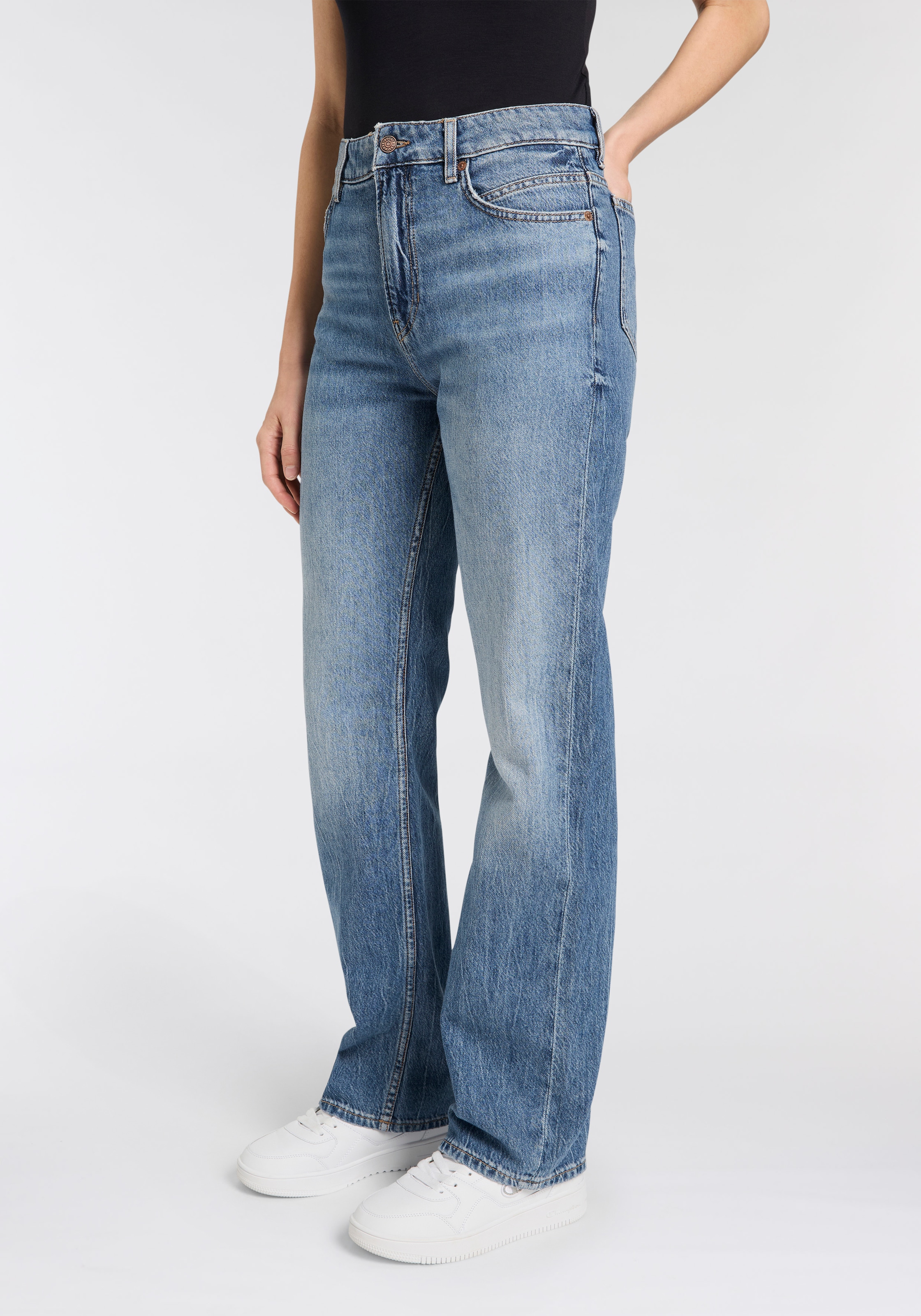 BOSS ORANGE Straight-Jeans »Ada 10.0 Premium Damenmode«, mit hohem Bund, High Rise