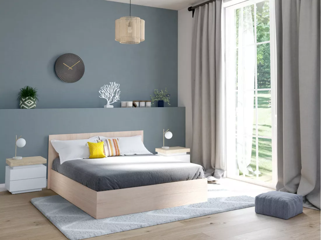 Lit coffre 140 x 190 cm - Coloris : Naturel - ELPHEGE
