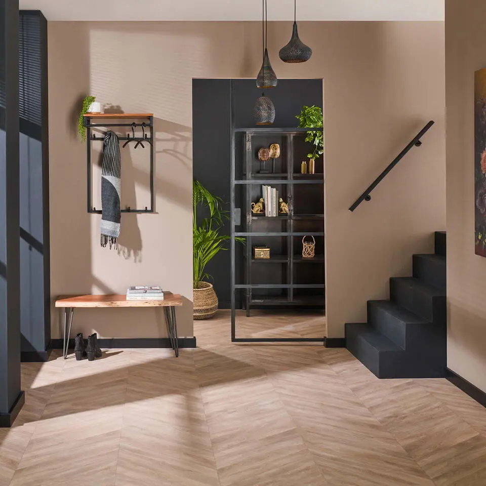 Wandkapstok Met Hoedenplank - 2x 4 Haken - Acaciahout & Metaal