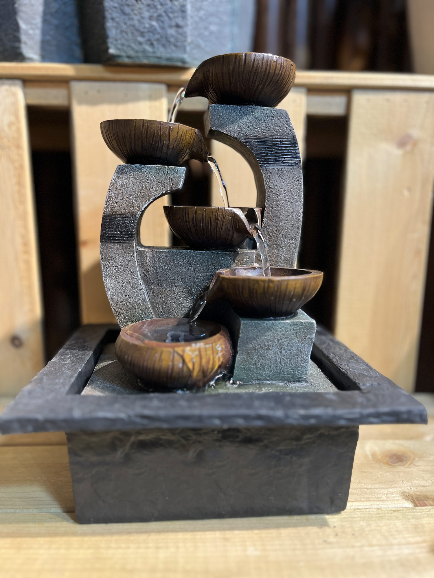Indoor Wasserspiel '5 Becken' H 28,2 cm, B 18,8 cm, L 21,5 cm von fischer's lagerhaus