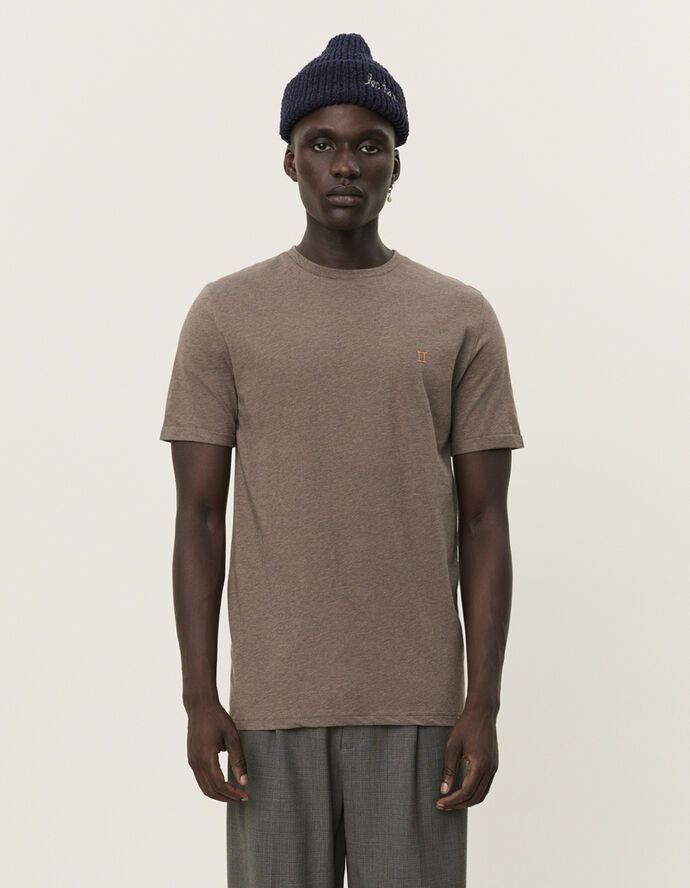 Les Deux Nørregaard T-Shirt - Seasonal Mountain grey melange/orange