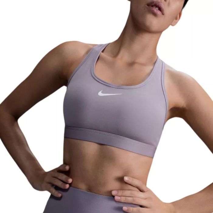 Nike Dame BH Swoosh Medium Support Bra Lilla