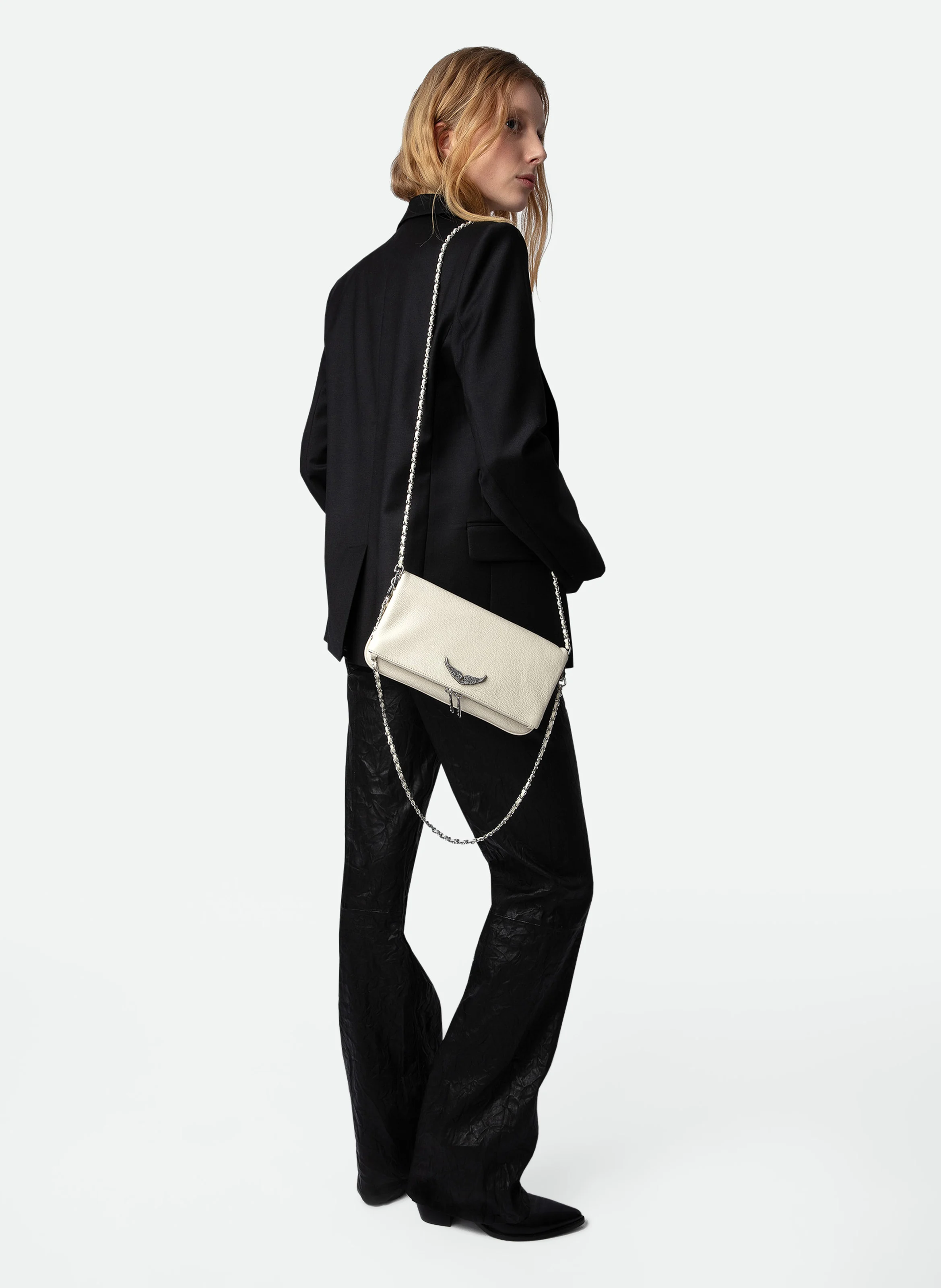 ROCK - Pochette en cuir | Blanc
