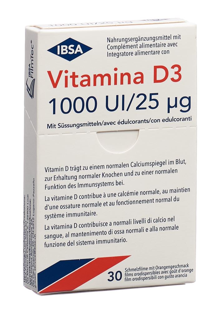VITAMINA D3 Schmelzfilm 1000 I.U. (neu) Blist 30 Stk
