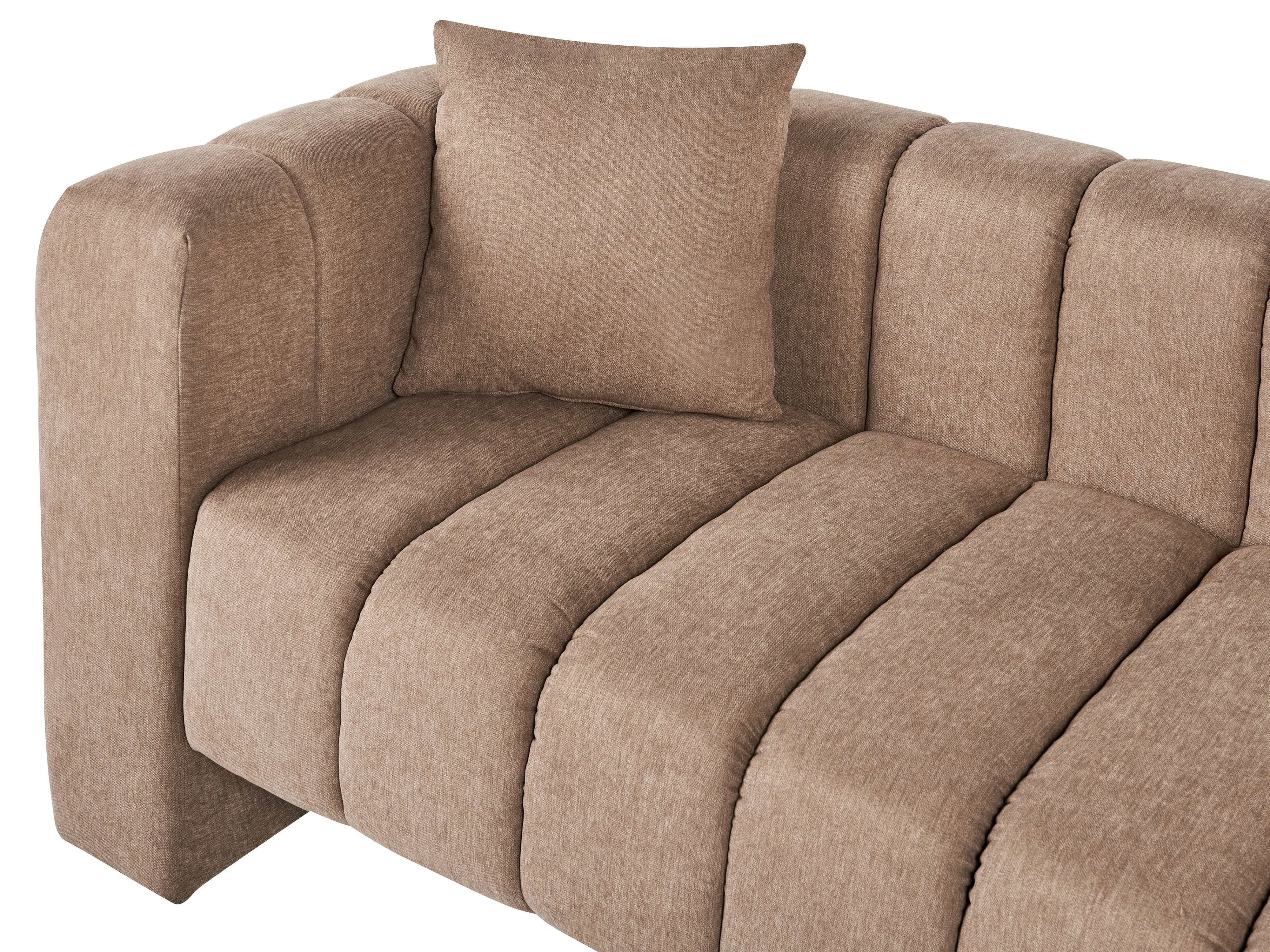 Linkszijdige chaise longue LANNILS Stof Lichtbruin